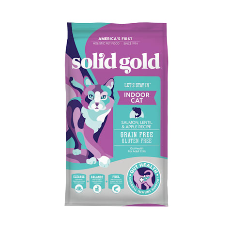 Solid Gold Let's Stay In Salmon, Lentil & Apple Grain, Gluten free Indoor Dry Cat Food