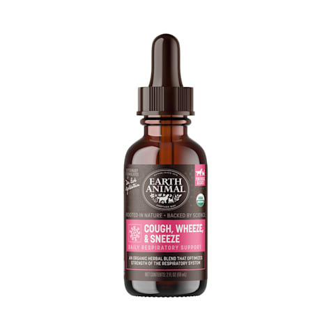 Earth Animal Natural Remedies Cough, Wheeze & Sneeze Liquid Homeopathic Respiratory Supplement for Dogs & Cats