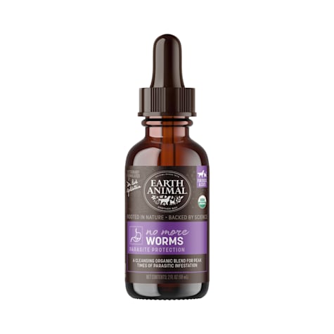 Earth Animal Natural Remedies No More Worms Liquid Homeopathic Digestive Supplement for Dogs & Cats
