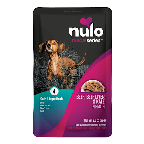 Nulo MedalSeries Beef, Beef Liver & Kale in Broth Wet Dog Food Toppers