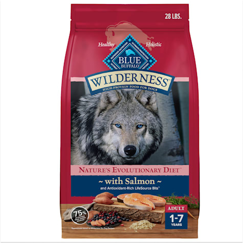 Blue Buffalo Wilderness Natural High-Protein Salmon Recipe Dry Food for Adult Dogs