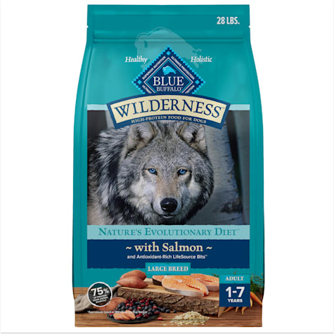 Blue Buffalo Wilderness Natural High-Protein Dry Food for Adult Dogs with Wholesome Grains & Duck