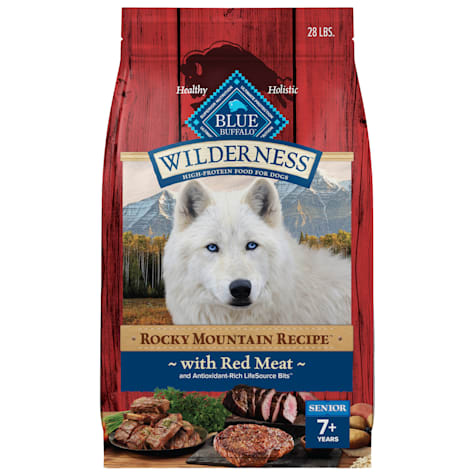 Blue Buffalo Blue Wilderness Red Meat with Grain Rocky Mountain Recipe High Protein Natural Senior Dry Dog Food