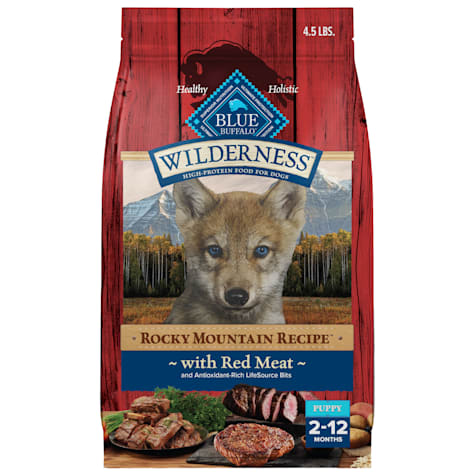 Blue Buffalo Wilderness High-Protein Red Meat & Grains Rocky Mountain Recipe Dry Food for Puppies
