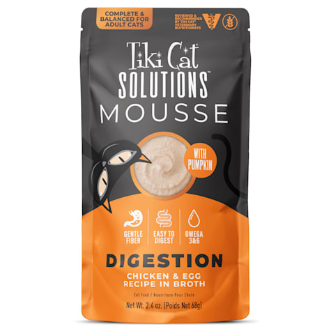 Tiki Cat Solutions Mousse, Digestion, Chicken & Egg Recipe in Broth Cat Food