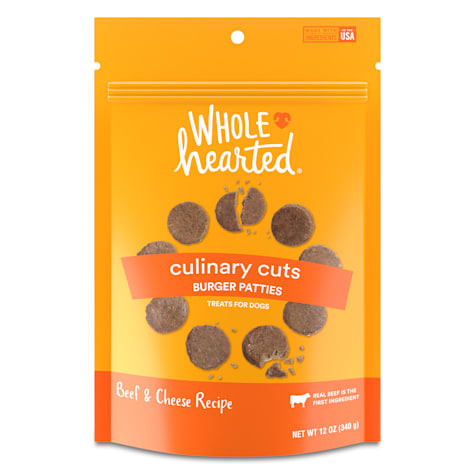 WholeHearted Culinary Cuts Burger Patties, Beef & Cheese Recipe Dog Treats