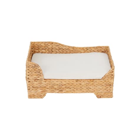 Teamson Pets Tan/Cream Neith Wicker Seagrass Cat Daybed