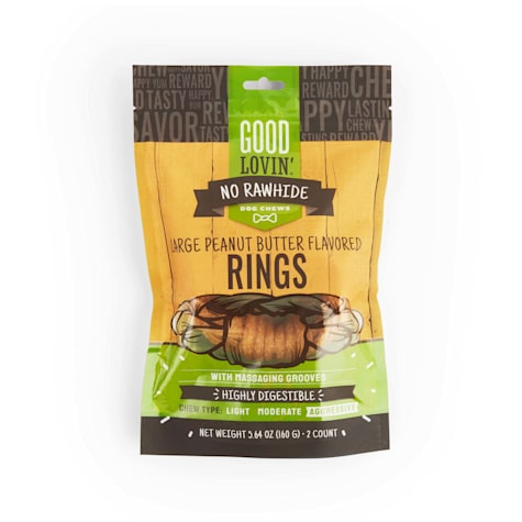 Good Lovin' No Rawhide Large Peanut Butter-Flavored Rings Dog Treats
