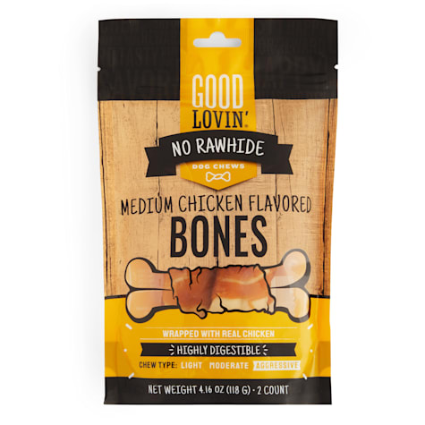 Good Lovin' No Rawhide Medium Chicken-Flavored Bones Dog Treats