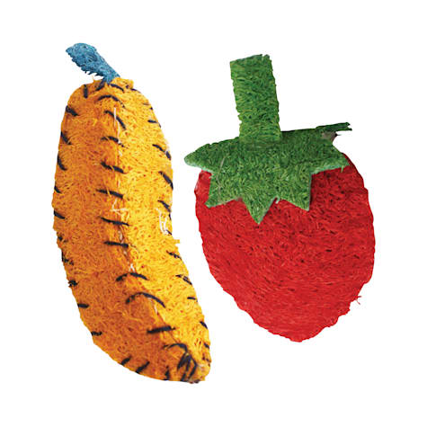 A&E Cage Company Nibbles Loofah Banana and Strawberry Small Animal Treats