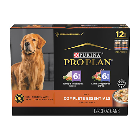 Purina Pro Plan Complete Essentials High Protein with Real Turkey or Lamb Adult Wet Dog Food Variety Pack