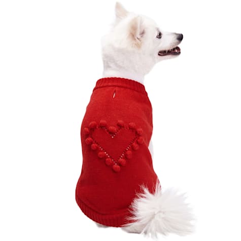 Blueberry Red Heart For Love of Pets Dog Sweater