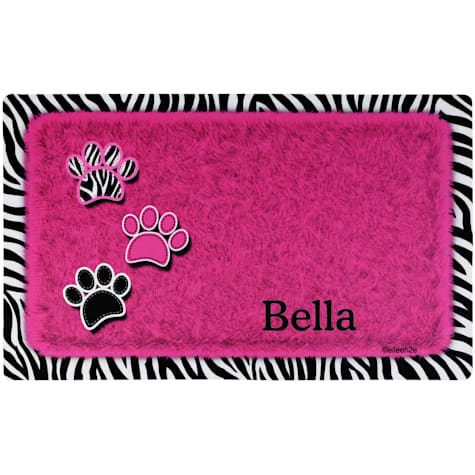 Drymate Pink Zebra Personalized Pet Feeding Mat