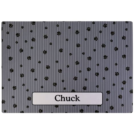 Drymate Grey Stripe Black Paw Personalized Cat Litter Mat