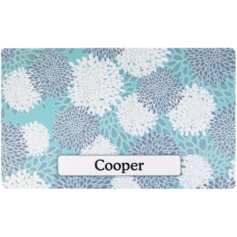 Drymate Indian Summer Turquoise and White Personalized Pet Feeding Mat