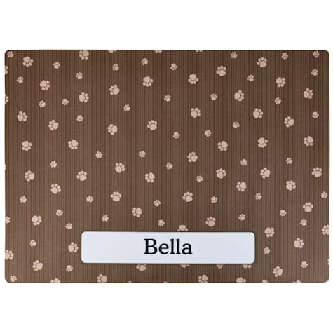 Drymate Brown Stripe Tan Paw Personalized Cat Litter Mat