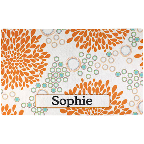 Drymate Rejuvenation Orange & Turquoise Personalized Pet Feeding Mat