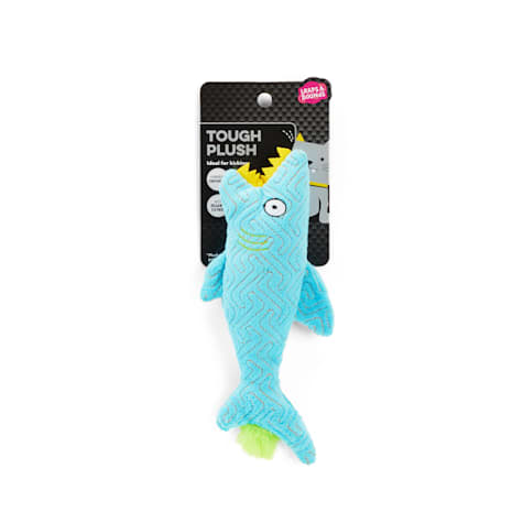 Leaps & Bounds Tough Plush Shark Cat Toy