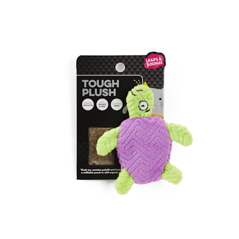 Leaps & Bounds Refillable Catnip Turtle Tough Plush Cat Toy