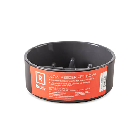 Reddy Black Double Diner Slow Feeder Replacement Bowl for Dogs