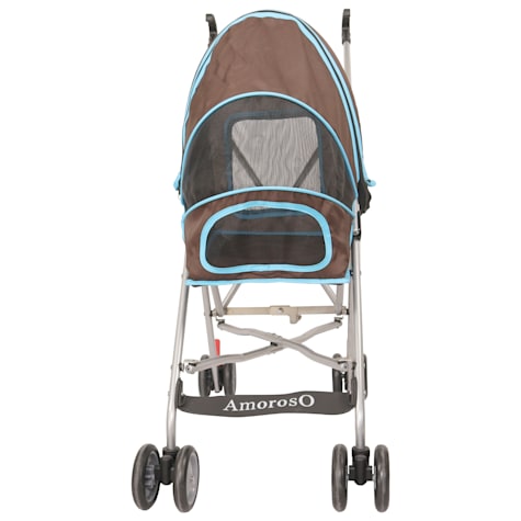 AmorosO Pet Brown Umbrella Pet Stroller