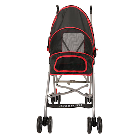 AmorosO Pet Black Red Umbrella Pet Stroller