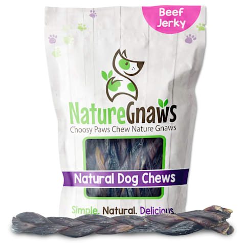 Nature Gnaws Natural Beef Braided Jerky Dog Chews