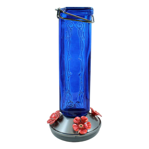 More Birds Kristina Blue Glass Hummingbird Feeder