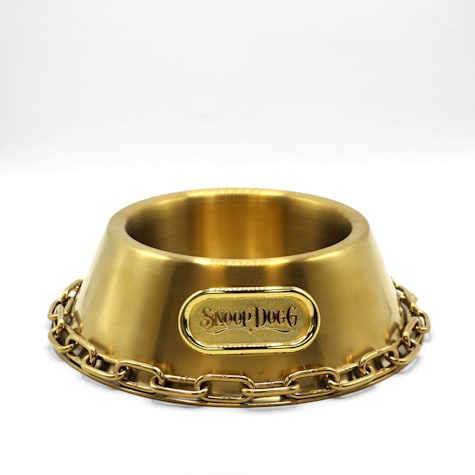 Snoop Doggie Doggs Off the Chain Deluxe Gold Pet Bowl