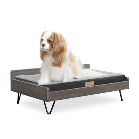 TailZzz Greenguard Gold Certified Water-resistant Chase Wooden Pet Bed with Mattress