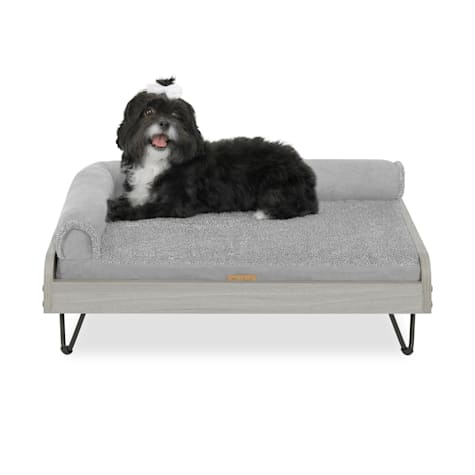 TailZzz Greenguard Gold Certified Elevated Asher Wooden Pet Bed with Mattress