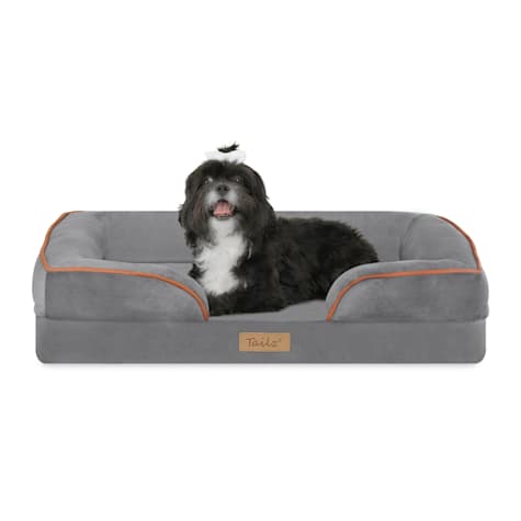 TailZzz Snuggle 2-in-1 Cool Gel Foam with Bumper Anti-Slip Bolster Pet Mattress Bed