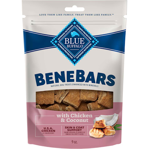 Blue Buffalo BeneBars Skin & Coat Support Dog Treats with Omega 3 & 6, Chicken & Coconut
