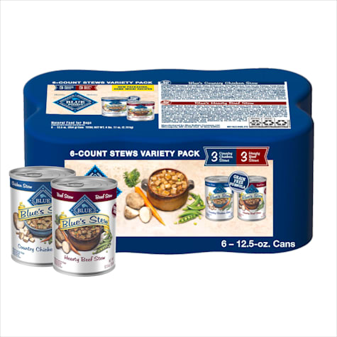 Blue Buffalo Blue's Stew Natural, Hearty Beef and Country Chicken Wet Dog Food Variety Pack