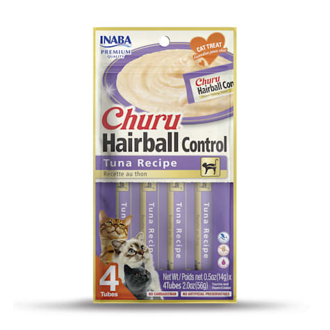 Inaba Churu Hairball Purees Control Tuna Recipe Cat Treats