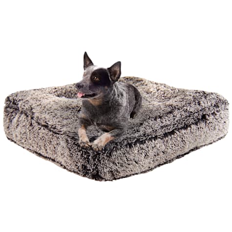 Bessie and Barnie Frosted Willow Ultra Plush Faux Fur Luxury Shag Durable Rectangle Dog Bed