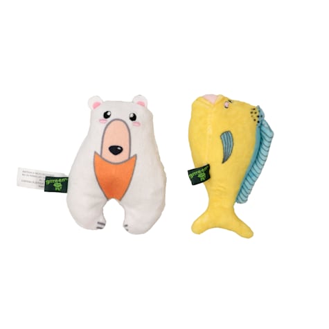 Grrreen Mahi Mahi & Polar Bear Plush Cat Toys