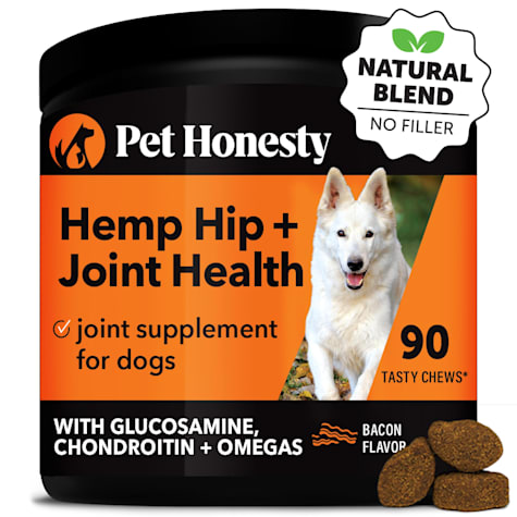 Pet Honesty Hemp Hip & Joint Health Bacon Flavor Soft Chews for Dogs