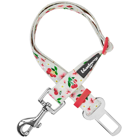 Blueberry Pet Grey Cherry Blossom Adjustable Dog Seat Belt Tether for Safe Travels