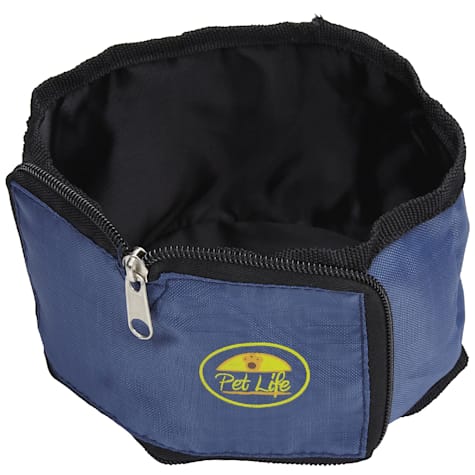 Pet Life Blue Wallet Travel Pet Bowl