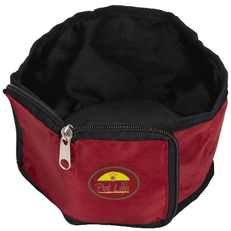 Pet Life Red Wallet Travel Pet Bowl