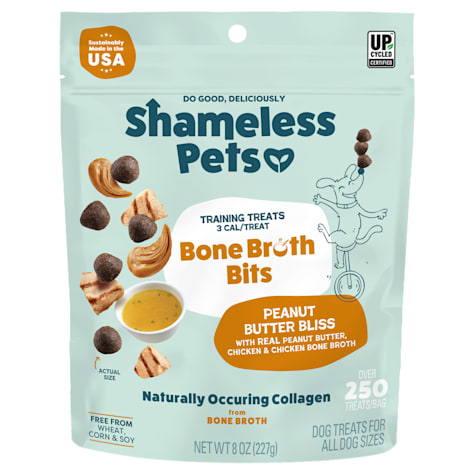 Shameless Pets Treats Peanut Butter Bliss Bone Broth Chews for Dogs