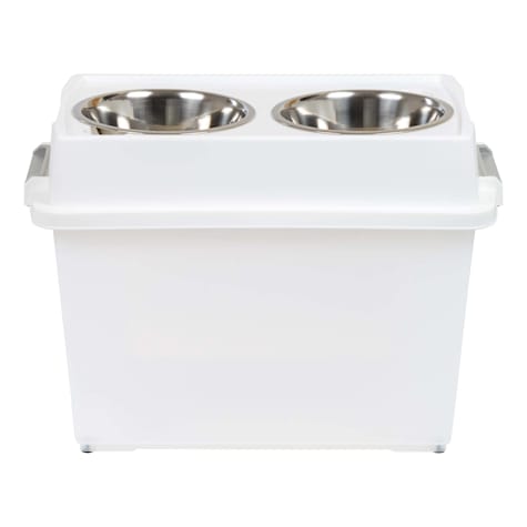 Iris Elevated Double Diner with Airtight Food Storage Container for Dogs