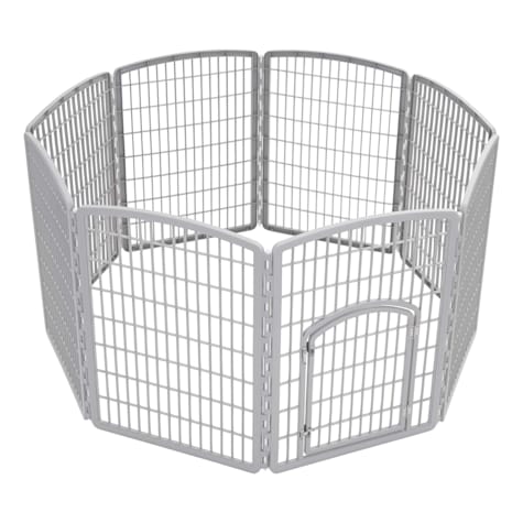 Iris Gray 8 Panel Plastic Exercise Pen with Door