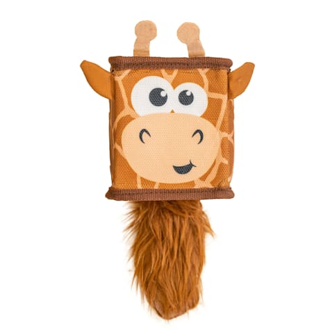 Outward Hound Fire Biterz Cubez Brown Giraffe Squeaky Ballistic Firehose Dog Toys