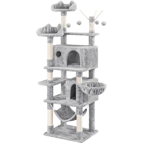 Topeakmart Light Gray Cat Tree with 2 Cat Condos