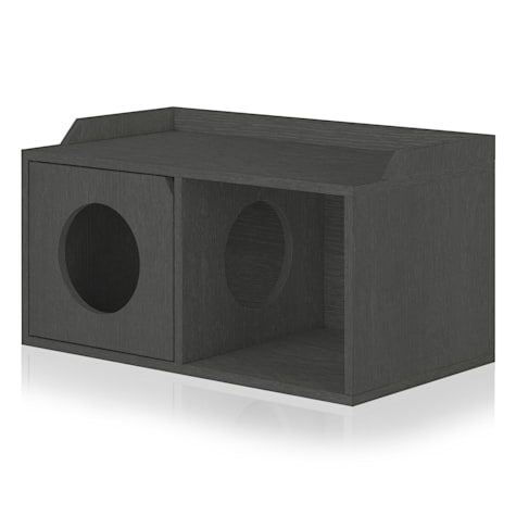 Way Basics Cat House 2 Hole with 1 Door in Charcoal Black