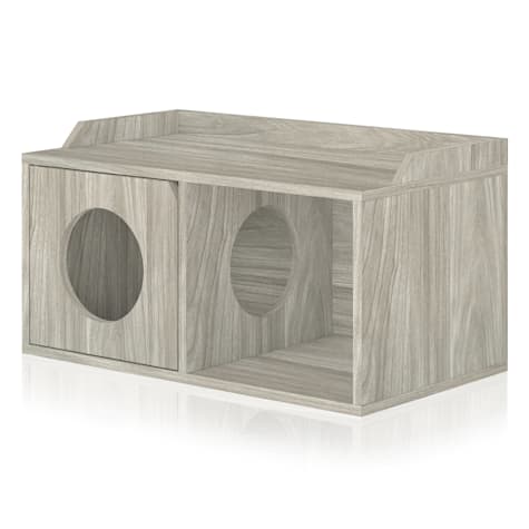 Way Basics Cat House 2 Hole with 1 Door in Aspeen Grey
