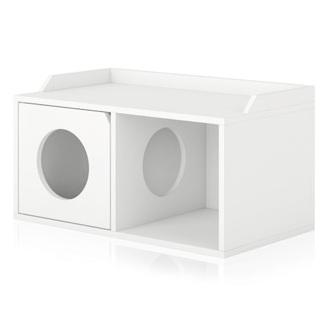 Way Basics Cat House 2 Hole with 1 Door in White