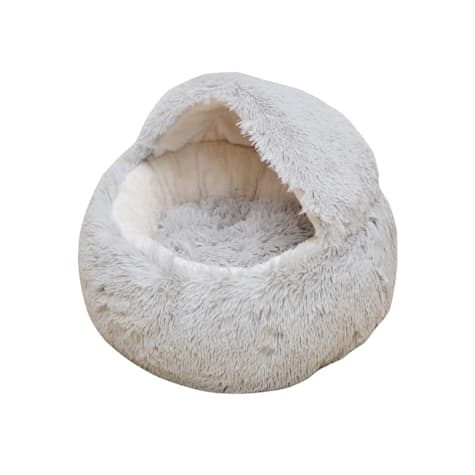 PetPals Group Igloo Cozy Shag Fur Pet Bed with Removable Cushion